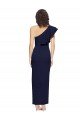 Outlet Ruched Floor Length Long Formal Crepe Bridesmaid Dress / Prom Dress with Shoulder Ruffles