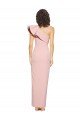 Outlet Full Length One Shoulder Formal Crepe Bridesmaid Dress / Prom Dress with Side Leg Split
