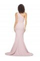 Outlet Long Sweep Train One Shoulder Crepe Bridesmaid Dress / Prom Dress with Side Leg Split