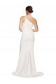 Outlet Long Sweep Train Crepe Bridesmaid Dress / Prom Dress with Side Split and One Strap