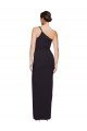 Outlet Long Floor Length Formal Crepe Bridesmaid Dress / Prom Dress with Side Split and One Strap