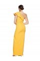Outlet One Shoulder Floor Length Formal Crepe Bridesmaid Dress / Prom Dress with Thigh High Split