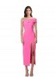 Outlet One Shoulder Neckline Short Midi Length Formal Crepe Bridesmaid Dress / Cocktail Prom Dress