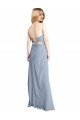 Outlet Straight Neckline Crepe Slip Bridesmaid Dress / Prom Dress with Strappy Back