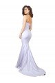 Outlet Simple Long Strapless Sweetheart Mermaid Crepe Beach Wedding Dress