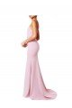 Outlet Square Neck Criss Cross Open Back Slim Crepe Bridesmaid Dress / Prom Dress with Spaghetti Straps