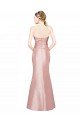 Outlet Long Strapless Formal Stretch Satin Bridesmaid Dress / Prom Dress with Pleats and Low Back