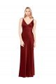 Outlet Full Length Long Formal Stretch Satin Slip Bridesmaid Dress / Prom Dress V-Back