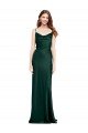 Outlet Fitted Cowl Neck Long Formal Stretch Satin Slip Bridesmaid Dress / Prom Dress with V-Back