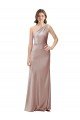 Outlet One Shoulder Black-Tie Floor Length Long Formal Stretch Satin Bridesmaid Dress / Prom Dress