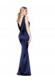 Outlet Sheath High Neck Formal Stretch Satin Bridesmaid Dress / Prom Dress Low Back