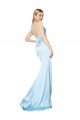 Outlet Double Straps V-Neck Sleeveless Formal Stretch Satin Bridesmaid Dress / Prom Dress with High Slit