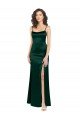 Outlet Long Slim Scoop Neck Formal Stretch Satin Bridesmaid Dress / Prom Dress with Open Back