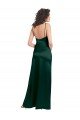 Outlet Long Slim Scoop Neck Formal Stretch Satin Bridesmaid Dress / Prom Dress with Open Back