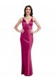Outlet V-Neck Spaghetti Straps Slim Formal Stretch Satin Bridesmaid Dress / Prom Dress with Low Scoop Back