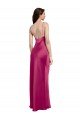 Outlet V-Neck Spaghetti Straps Slim Formal Stretch Satin Bridesmaid Dress / Prom Dress with Low Scoop Back