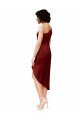 Outlet One Shoulder Cocktail Midi Length Short Formal Stretch Satin Wrap Style Bridesmaid Dress / Prom Dress