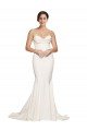 Outlet Strapless Cowl Neck Sweep Train Formal Stretch Satin Bridesmaid Dress / Prom Dress