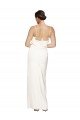 Outlet High Neck Formal Stretch Satin Bridesmaid Dress / Prom Dress with Low Back and Side Slit