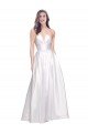 Outlet Full Length Strapless V-Cutout Formal Stretch Satin Bridesmaid Dress / Prom Dress