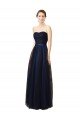 Outlet Elegant Lace and Tulle Long Strapless Bridesmaid Dress