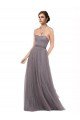 Outlet Strapless Tulle Bridesmaid Dress with Waistband