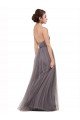 Outlet Strapless Tulle Bridesmaid Dress with Waistband