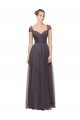 Outlet Sweetheart Neckline Long Tulle Bridesmaid Dress with Straps