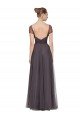 Outlet Sweetheart Neckline Long Tulle Bridesmaid Dress with Straps
