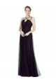 Outlet High Neck Long A-Line Tulle Bridesmaid Dress