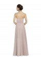 Outlet Long Strapless Tulle Bridesmaid Dress with Pleated Bodice
