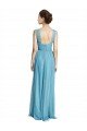 Outlet Floor Length Inverted V-Neck Tulle Bridesmaids Dress