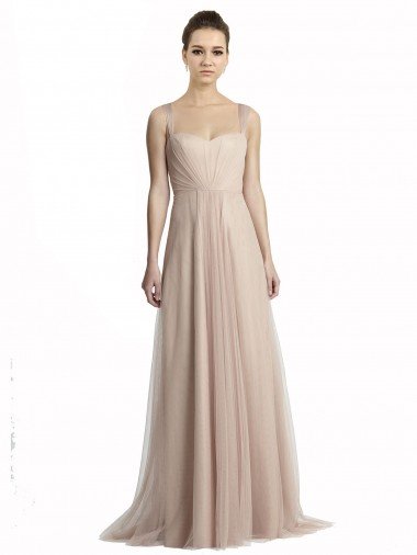Outlet Sweetheart A-Line Tulle Draped Bridesmaid Dress