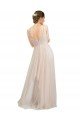 Outlet Scooped Neckline Long Tulle Bridesmaid Dress with Open Back