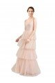 Outlet V-Neck A-Line Layered Long Tulle Bridesmaid Dress