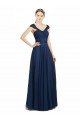 Outlet Ruched Sweetheart Long A-Line Tulle Bridesmaid Dress with Wide Straps and Tie Back