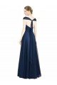 Outlet Ruched Sweetheart Long A-Line Tulle Bridesmaid Dress with Wide Straps and Tie Back