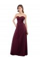 Outlet Strapless Tulle A-line bridesmaid dress with pleated top
