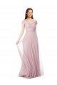 Outlet Off the Shoulder Long A-Line Tulle Bridesmaid Dress
