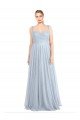 Outlet Sweetheart Spaghetti Straps Long Tulle Bridesmaid Dress with Criss Cross Back