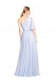Outlet Flutter Sleeves One Shoulder Long Tulle Bridesmaid Dress