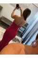 Outlet Sweetheart Sleeveless Long Sweep Train Velvet Sequin Prom Dress