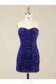 Outlet Short Sweetheart Velvet Sequin Prom Dress