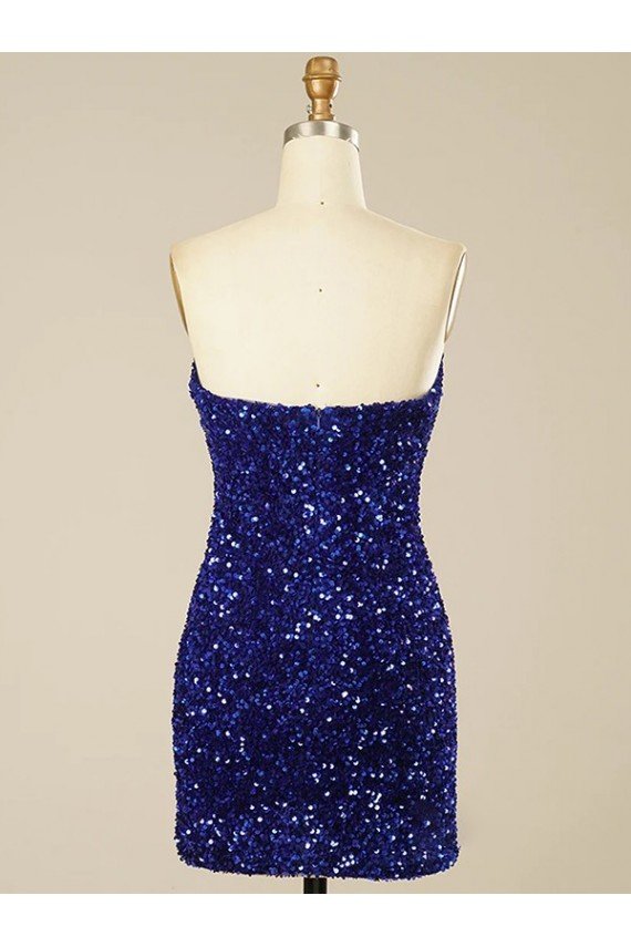 Outlet Short Sweetheart Velvet Sequin Prom Dress