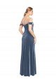 Outlet Draped Sleeves Wide Scoop Neck Off the Shoulder Velvet Bridesmaid Dress / Prom Dress