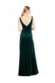 Outlet Sleek V-Neck Long Formal Velvet Bridesmaid Dress / Prom Dress with Side Slit