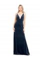 Outlet V-Back Long Velvet Bridesmaid Dress / Prom Dress with Notched V-Neck and Spaghetti Straps