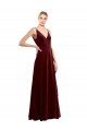 Outlet Faux Wrap V-Neck Sleek Long Formal Velvet Bridesmaid Dress / Prom Dress