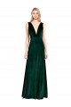 Outlet Daring Deep V-Neck Long Full Length Formal Velvet Bridesmaid Dress / Prom Dress