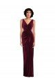 Outlet Draped Skirt Faux Wrap Velvet Maxi Bridesmaid Dress / Prom Dress